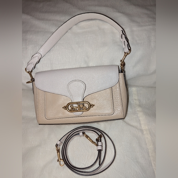 EUC Coach Jade Shoulder Bag In Color Block White Cream - Picture 1 of 13